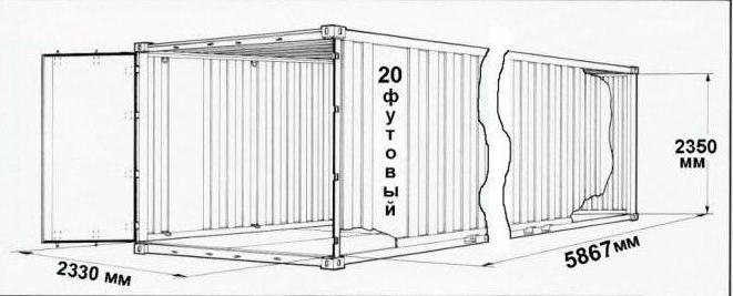 20-Fuß-Container: Abmessungen, Typen, Merkmale