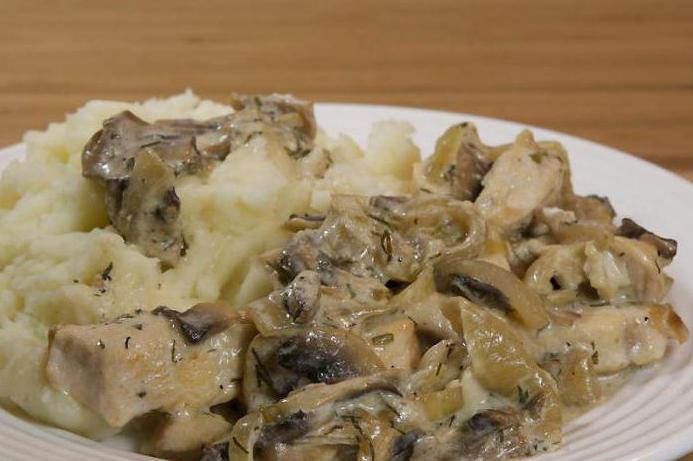 Hähnchenfilet in Pilzsauce: Schritt-für-Schritt-Rezept mit Foto. Wie man ein Huhnfilet in einer Pilzsoße in einem multivariaten kocht?