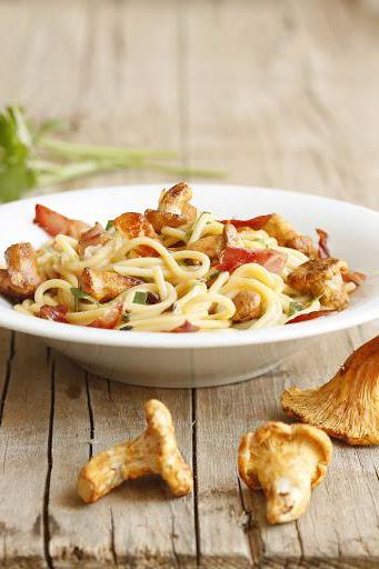 Pasta mit Pfifferlingen in Sahnesauce: Beschreibung und Zubereitung des Gerichts