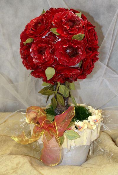 Formschnitt aus Wellpappe Foto mit Rosen