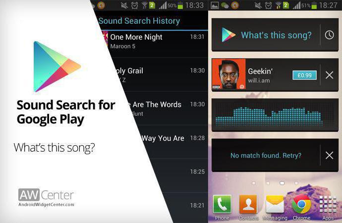 Rezension von populären Programmen für die Anerkennung von Musik auf "Android"