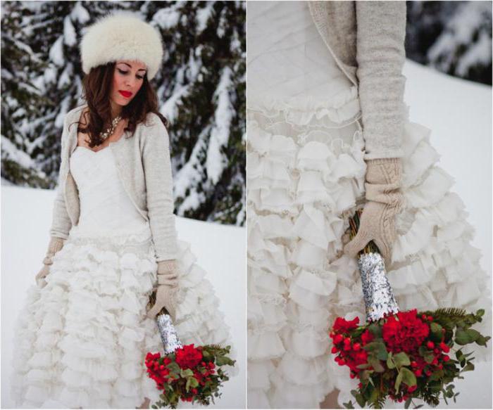 Winterhochzeitskleid für schwangere Frauen Foto 