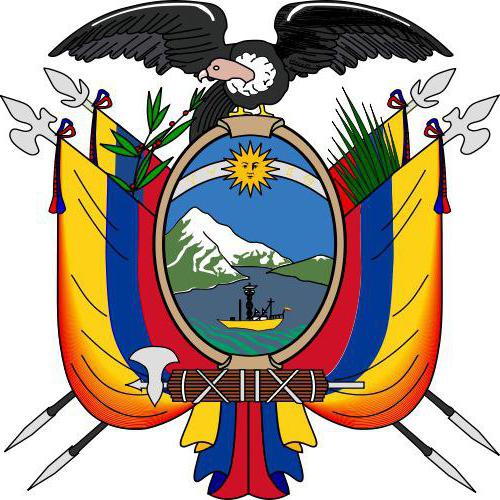 Die Flagge von Ecuador und sein Wappen